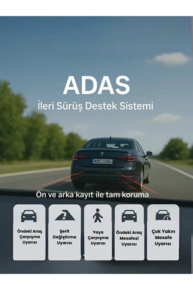 Mieco X8 Wifi /4K UHD/ 170° Ultra Geniş Açı/ ADAS/ Ön + Arka Araç Kamerası + Hafıza Kartı Hediyeli